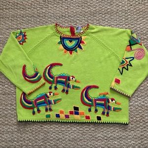 Fun and Funky Colorful Vintage Sweater